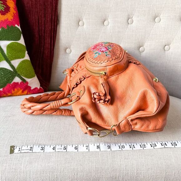 Fiore by Isabella Fiore Dusty Peach Embroidered Leather Purse - Picture 13 of 16